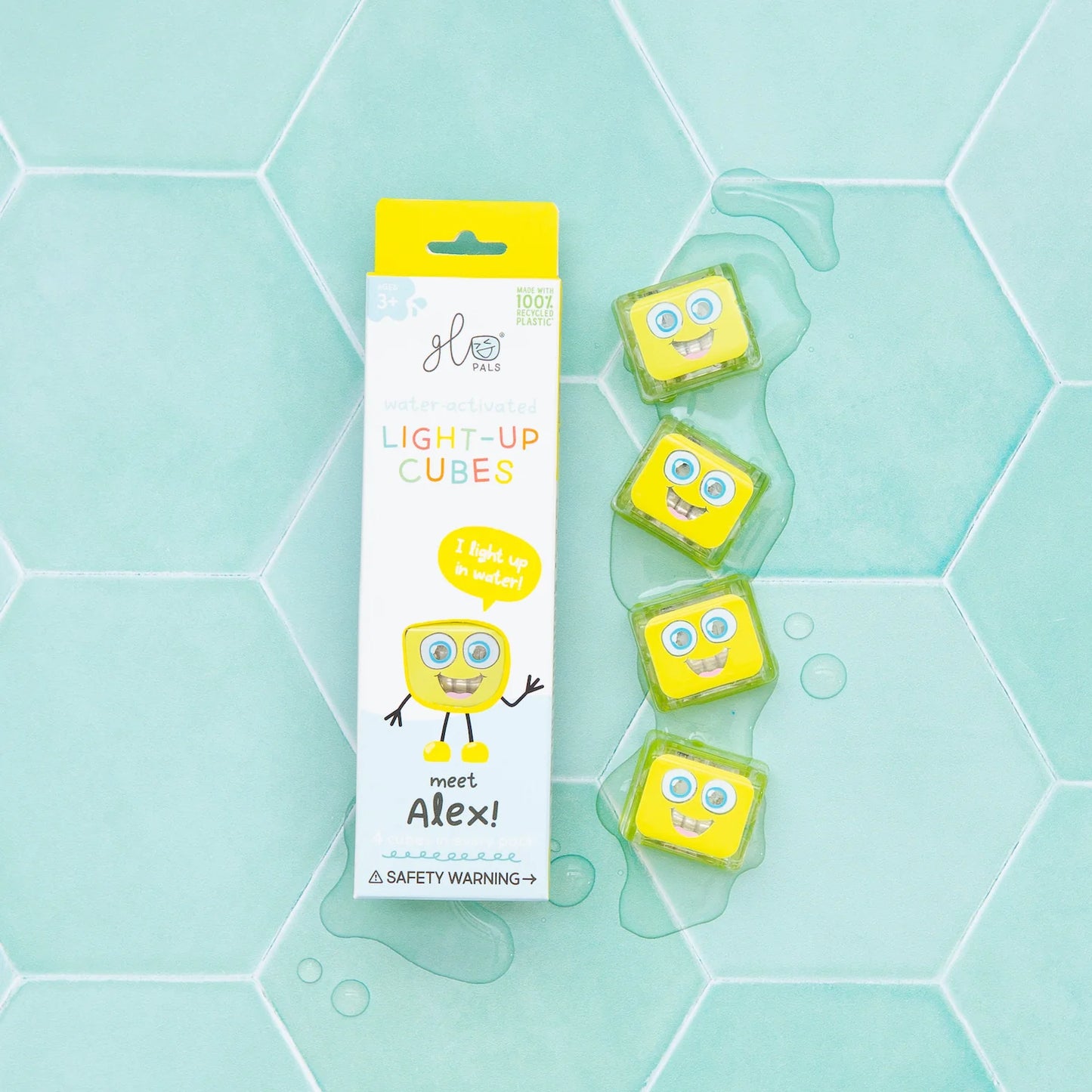 Cubes lumineux pour le bain jaune