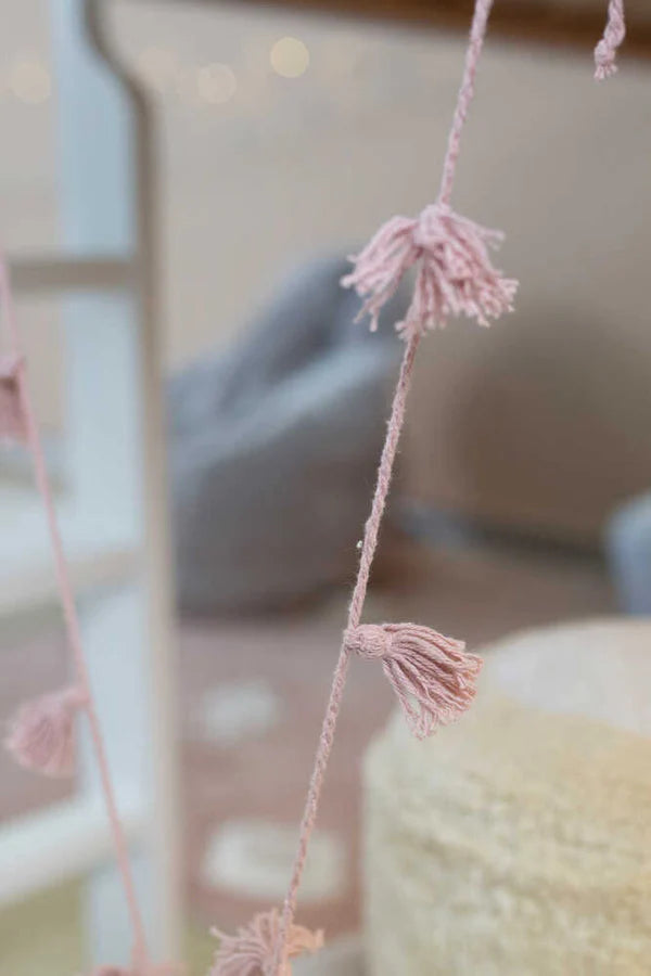 Guirlande en coton rose