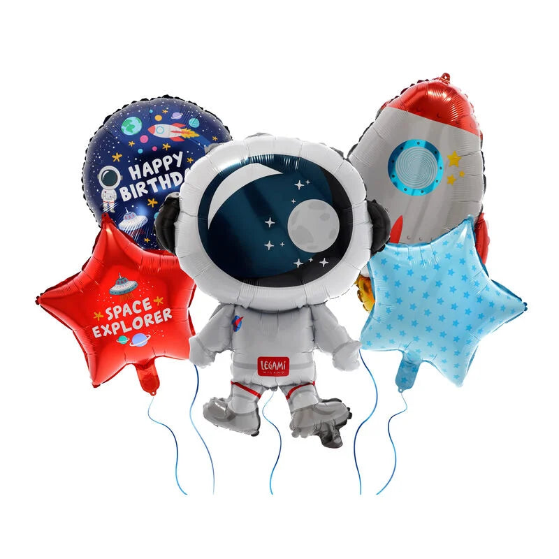 Set de 5 Ballons d’anniversaire Let’s Party Space