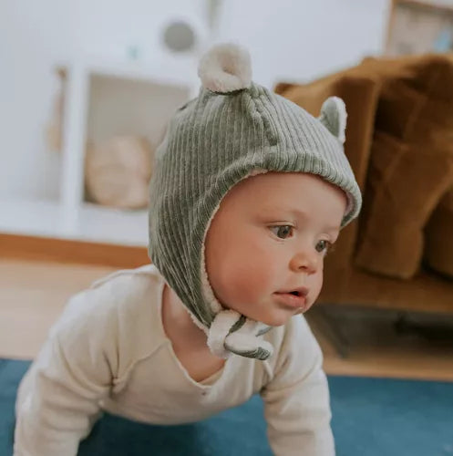 Bonnet velours côtelé intérieur polaire