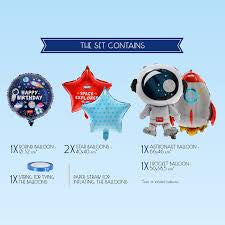 Set de 5 Ballons d’anniversaire Let’s Party Space