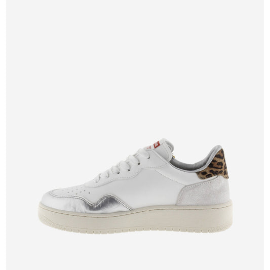 Victoria : baskets ado Plata V/paillettes dorées talon léopard semelle épaisse