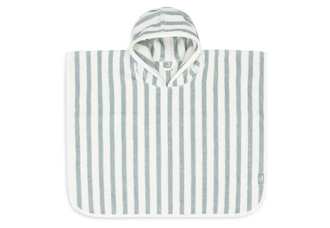 Poncho de bain Stripe éponge - Sea green - GOTS
