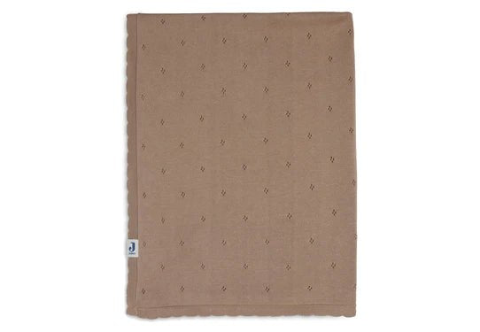 Couverture lit de bébé 100x150cm Pointelle Biscuit