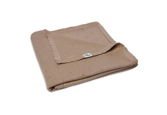 Couverture lit de bébé 100x150cm Pointelle Biscuit