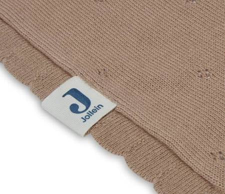 Couverture lit de bébé 100x150cm Pointelle Biscuit