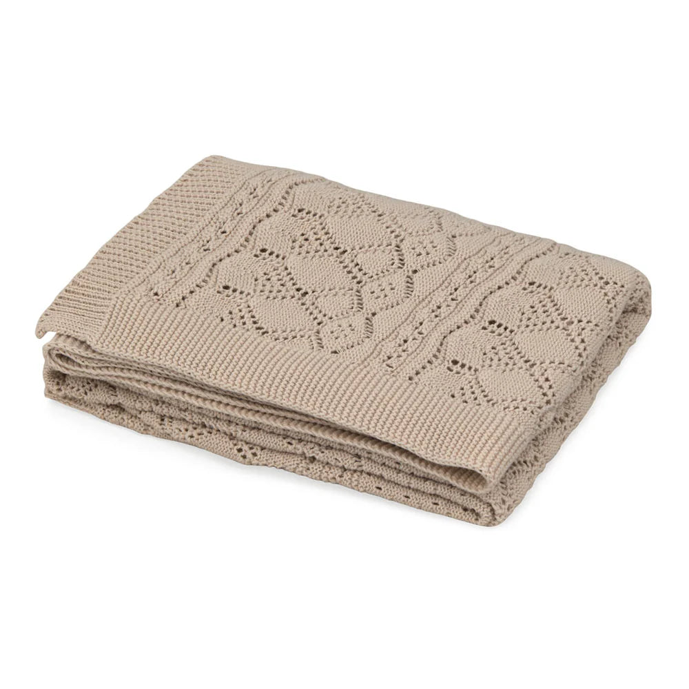 Couverture bébé en tricot pointelle Hazel 1m x 0,80m