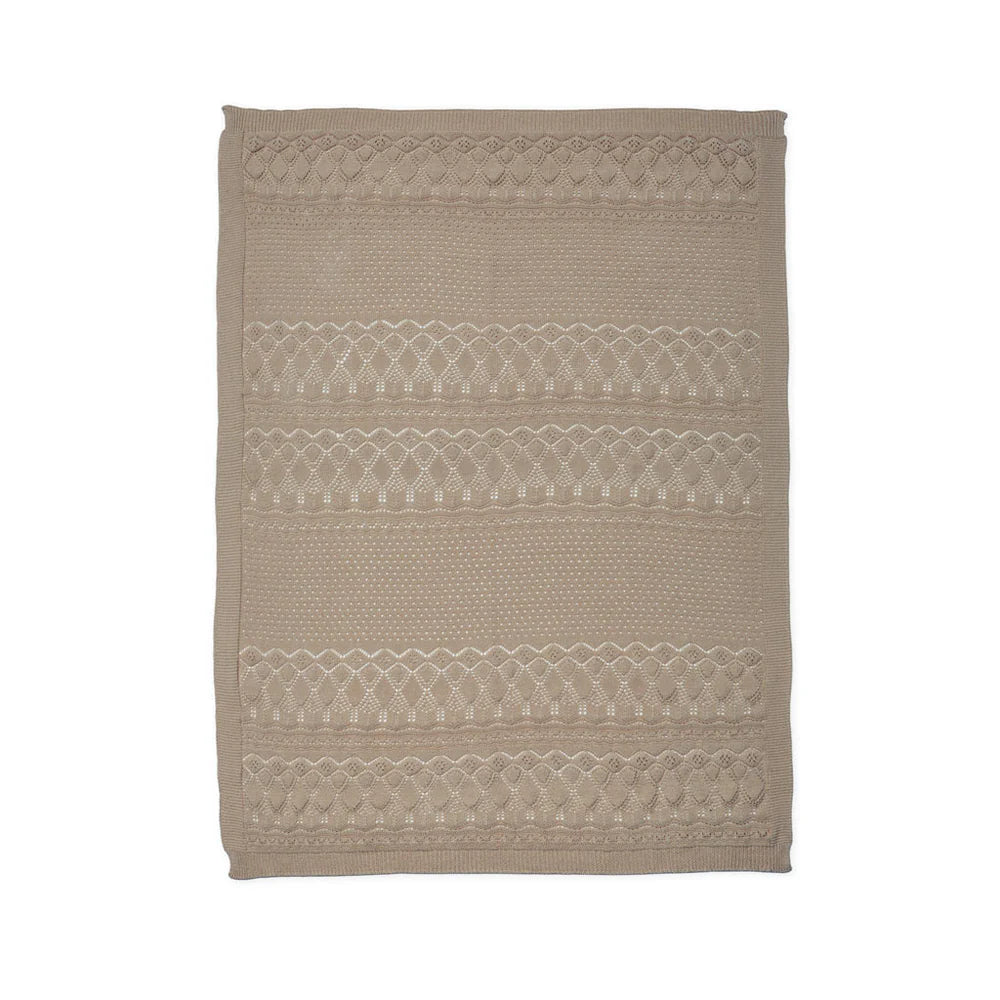 Couverture bébé en tricot pointelle Hazel 1m x 0,80m