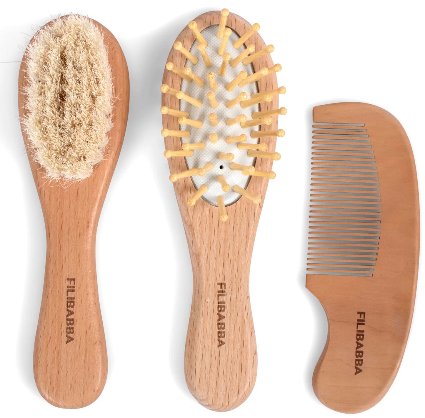 Set brosses et peigne en bois