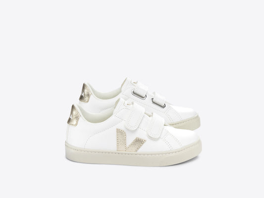 Veja : baskets Esplar extra white platine V/doré à scratch