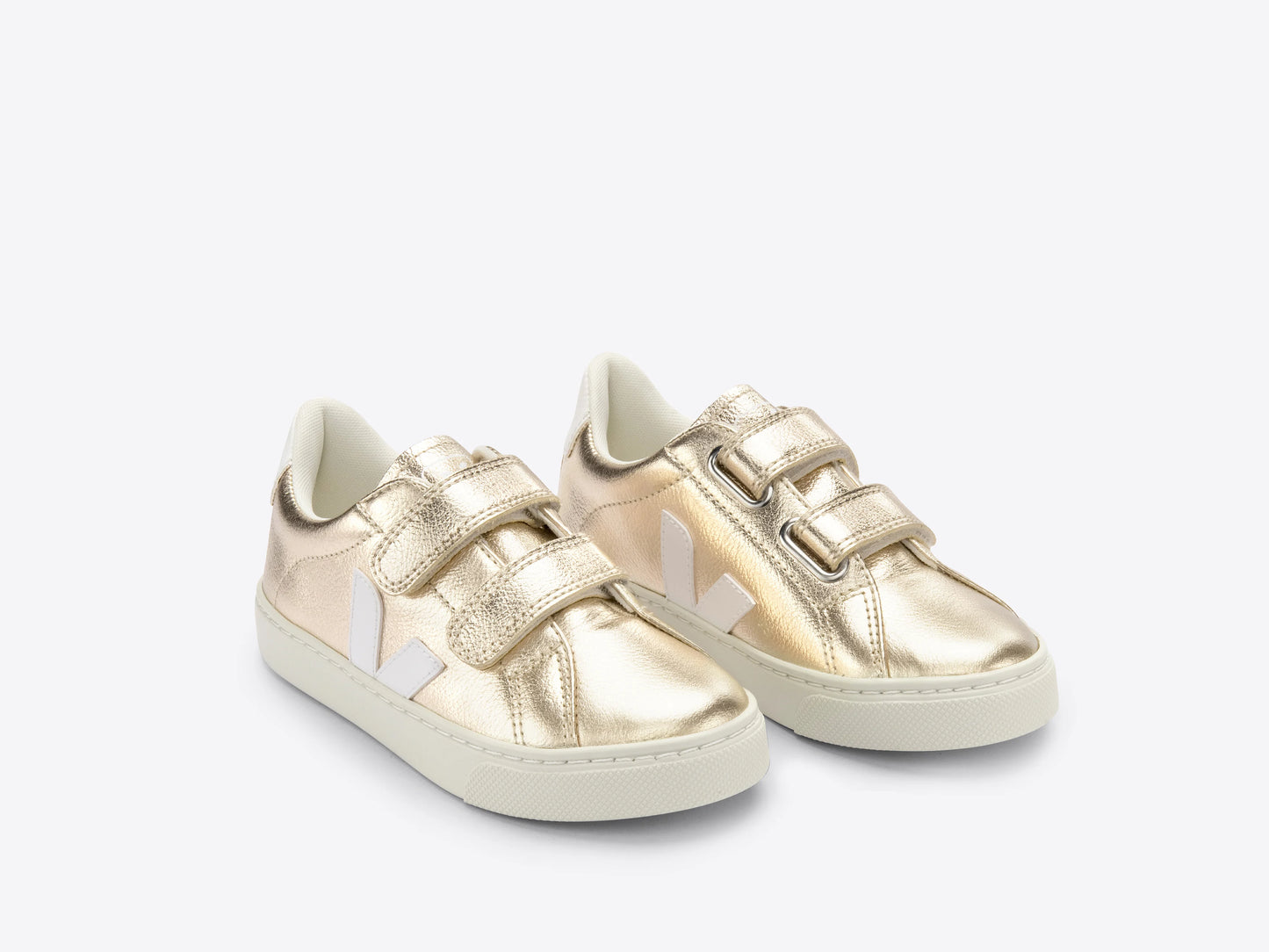 Veja : baskets dorées Esplar platine White V/blanc à scratch