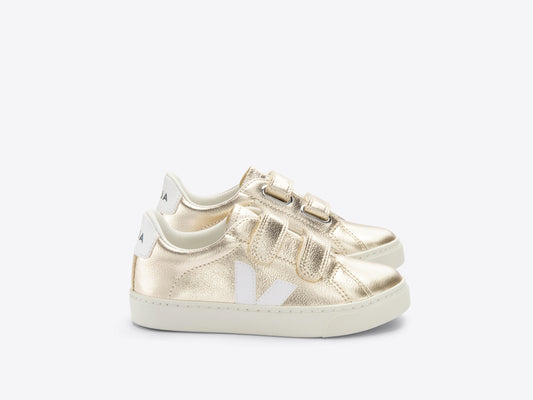 Veja : baskets dorées Esplar platine White V/blanc à scratch