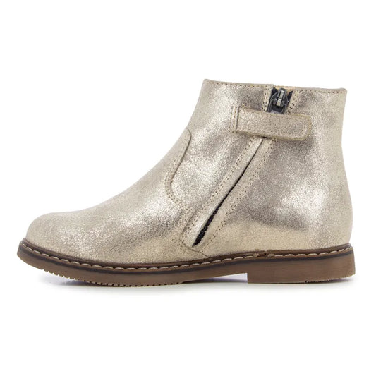 Bottines City Colibri Spark nubuck brodé beige platine