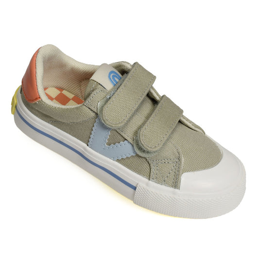 Victoria : baskets Kaki en toile à scratch