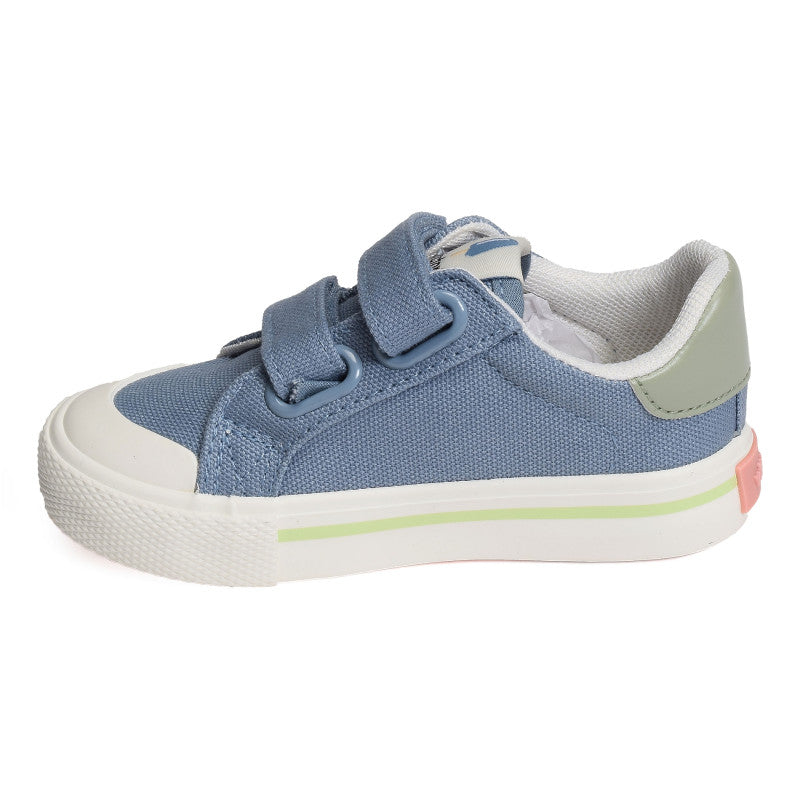 Victoria : baskets Bleu jean en toile à scratch