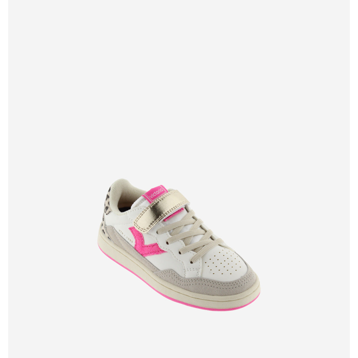 Victoria : baskets Smash Fucsia à lacets élastiques et scratch