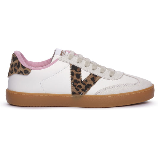 Victoria : baskets ado Hielo V/léopard intérieur rose