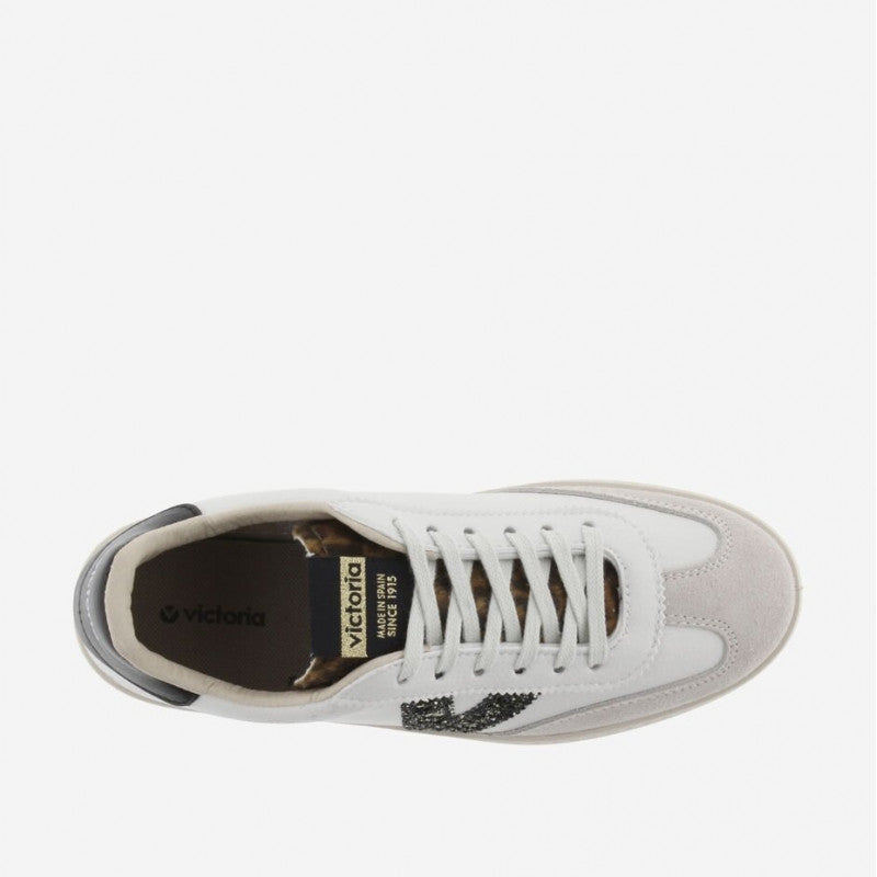 Victoria : baskets ado Hielo V/paillettes noires