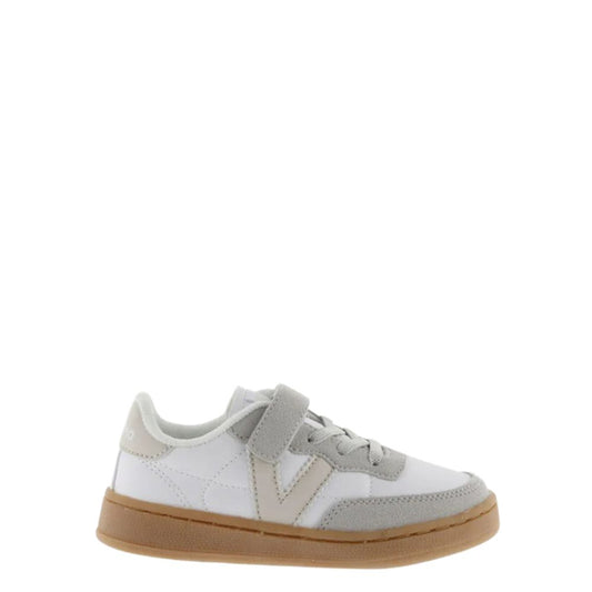 Victoria : baskets Hielo V/beige semelle fauve lacets/scratch