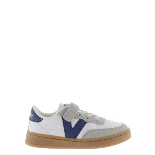 Victoria : baskets Marino V/marine semelle fauve lacets/scratch