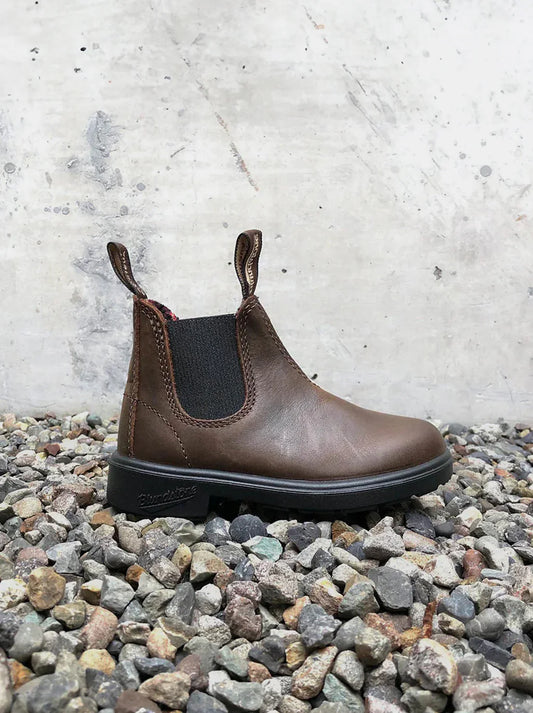 Blundstone : bottines enfant Chelsea cuir lisse marron antique brown 1468