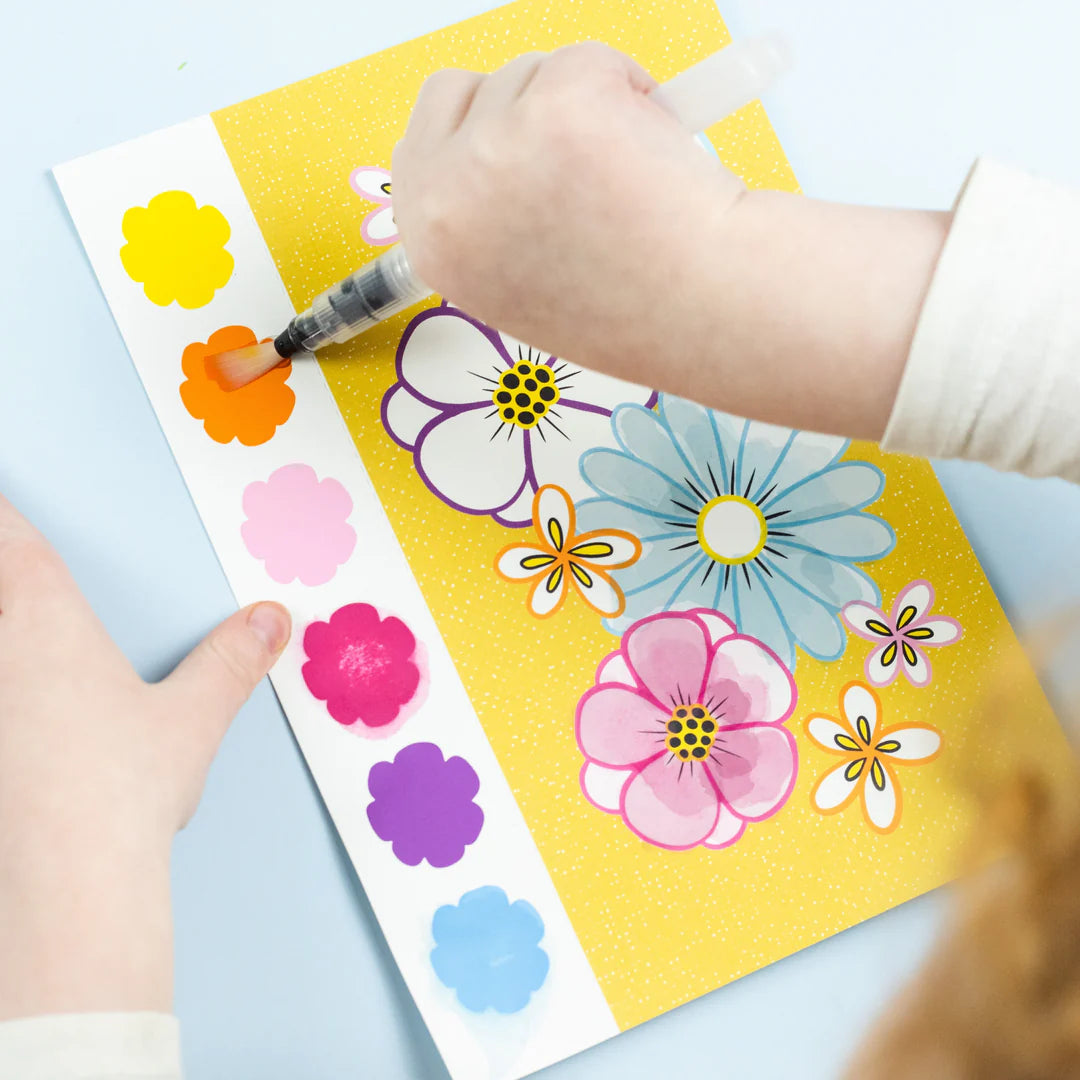 Set carnet de peinture Papillons et Fleurs