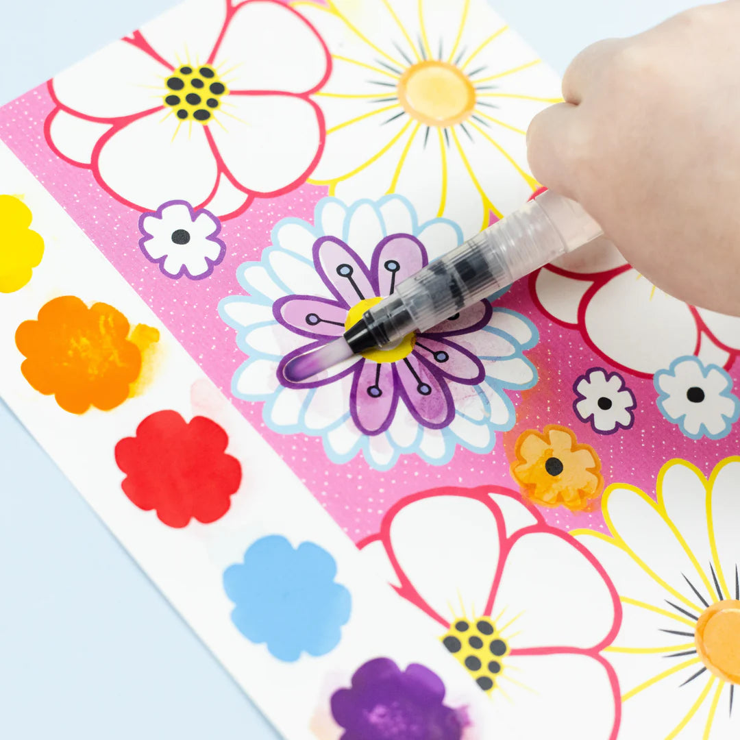 Set carnet de peinture Papillons et Fleurs
