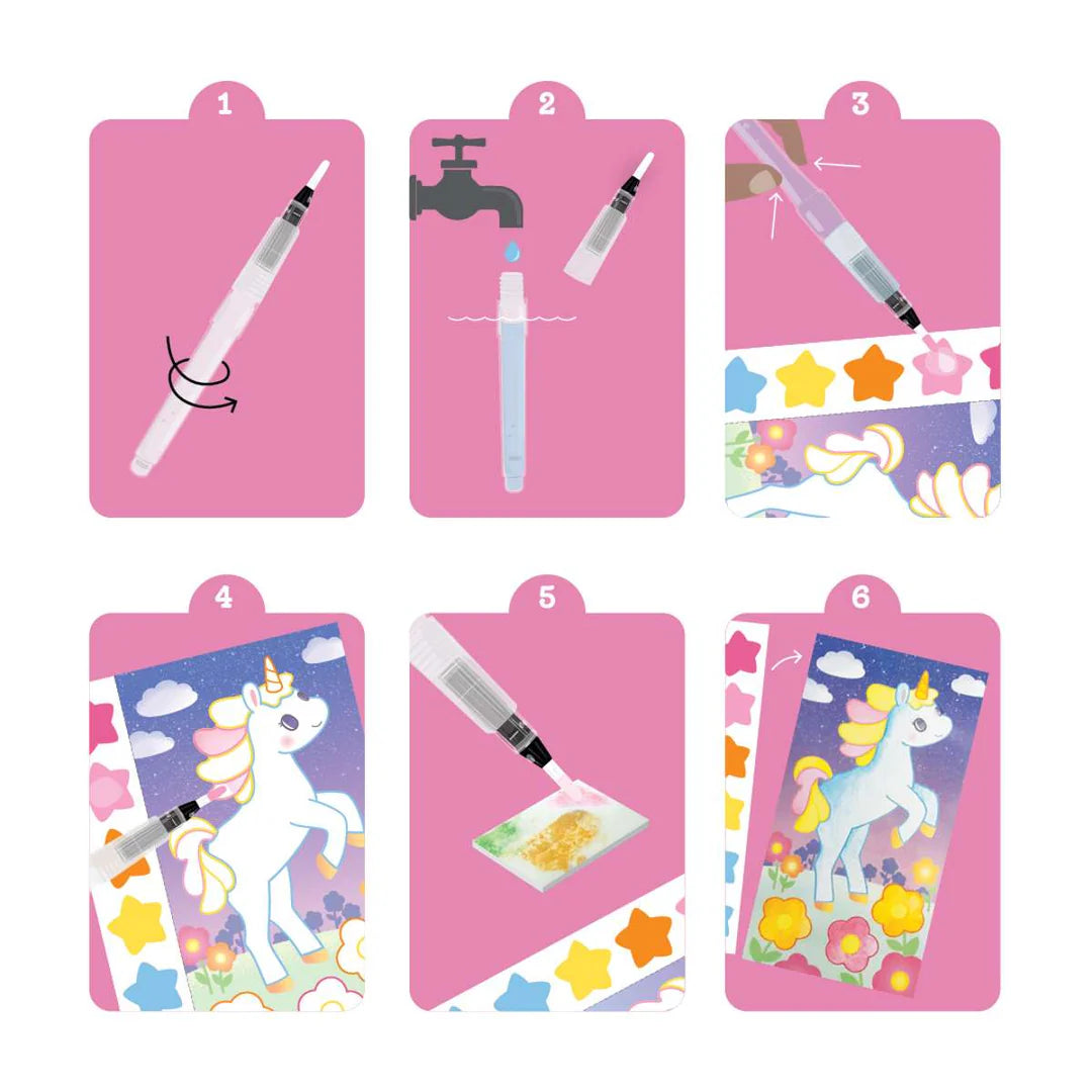 Set carnet de peinture Licorne