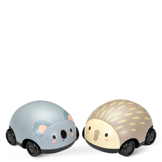 Set de 2 animaux roulant koala et hérisson