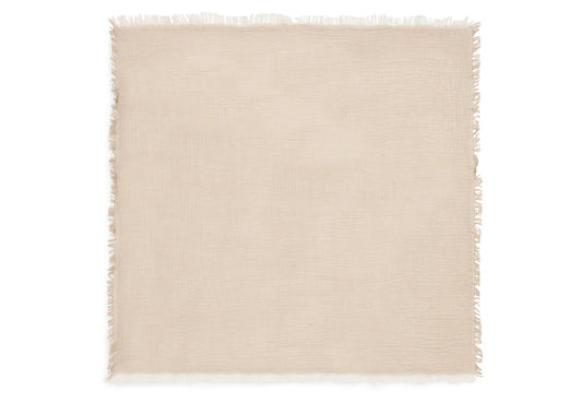Couverture en gaze de coton Fringe biscuit 120x120cm