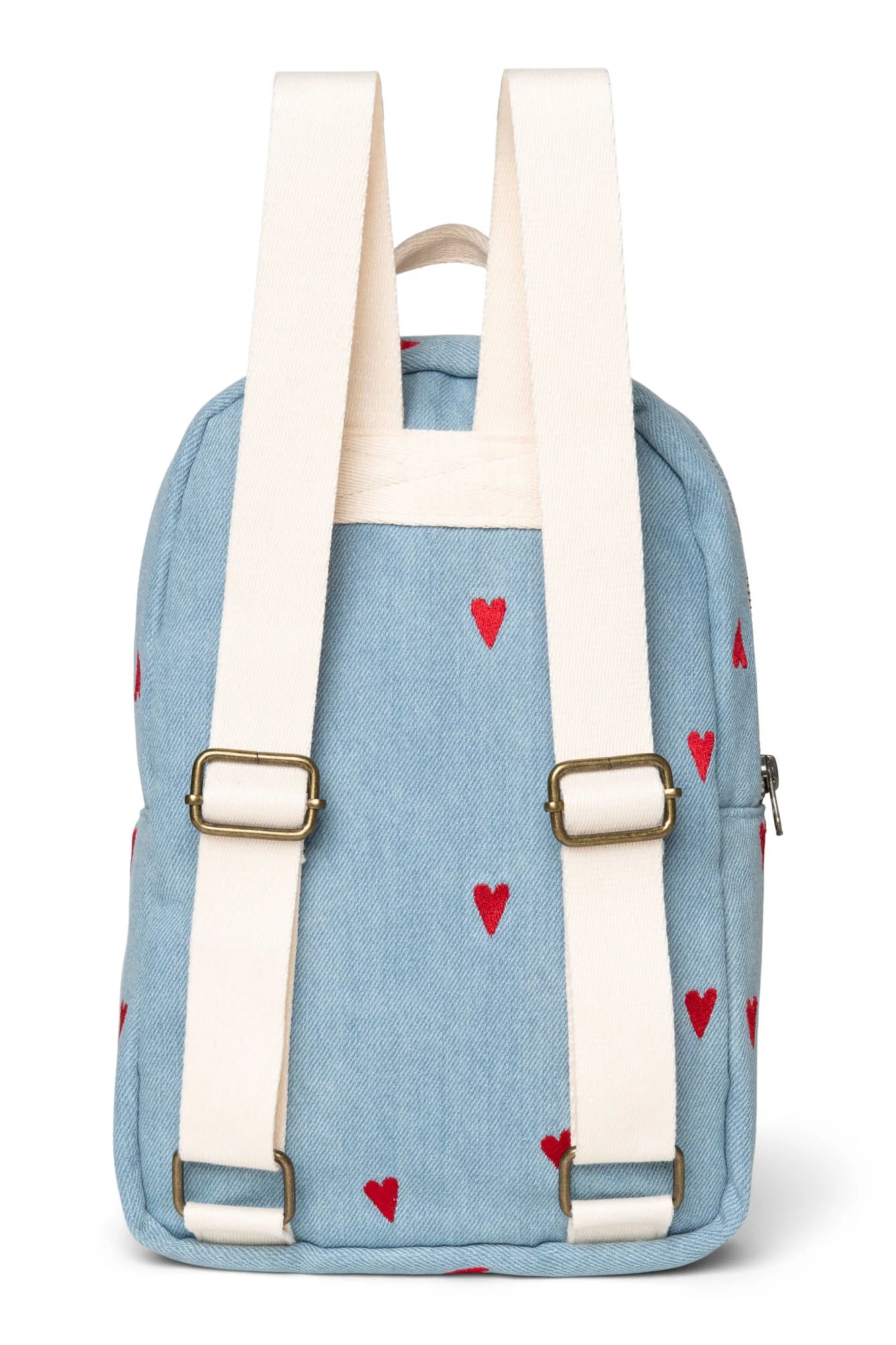 Sac à dos enfant Denim coeurs rouges brodés ❤️
