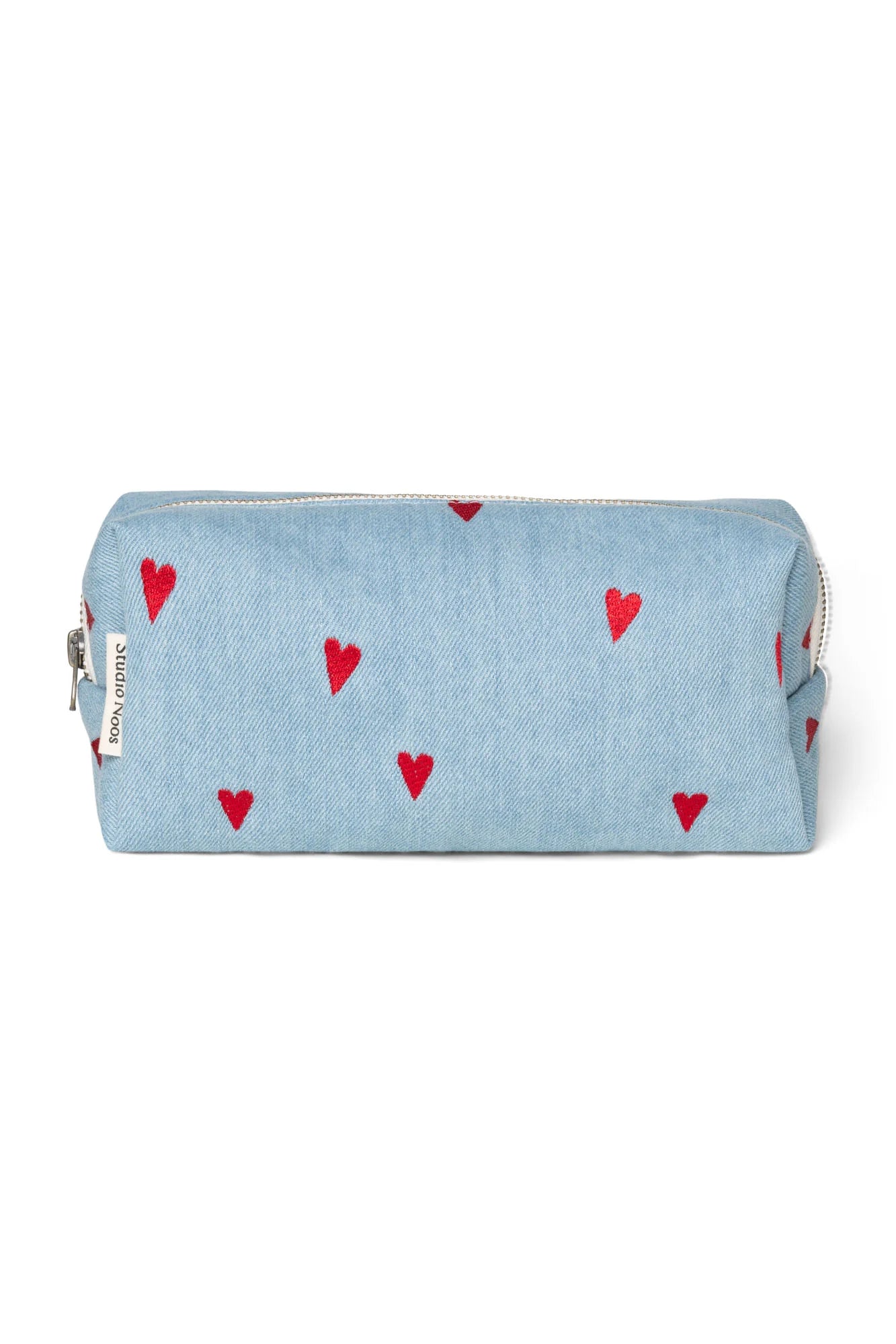 Pochette en Denim coeurs rouges brodés ❤️