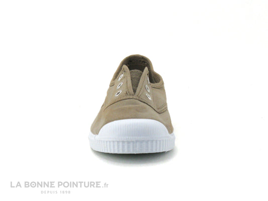 Cienta : Baskets en toile coloris taupe