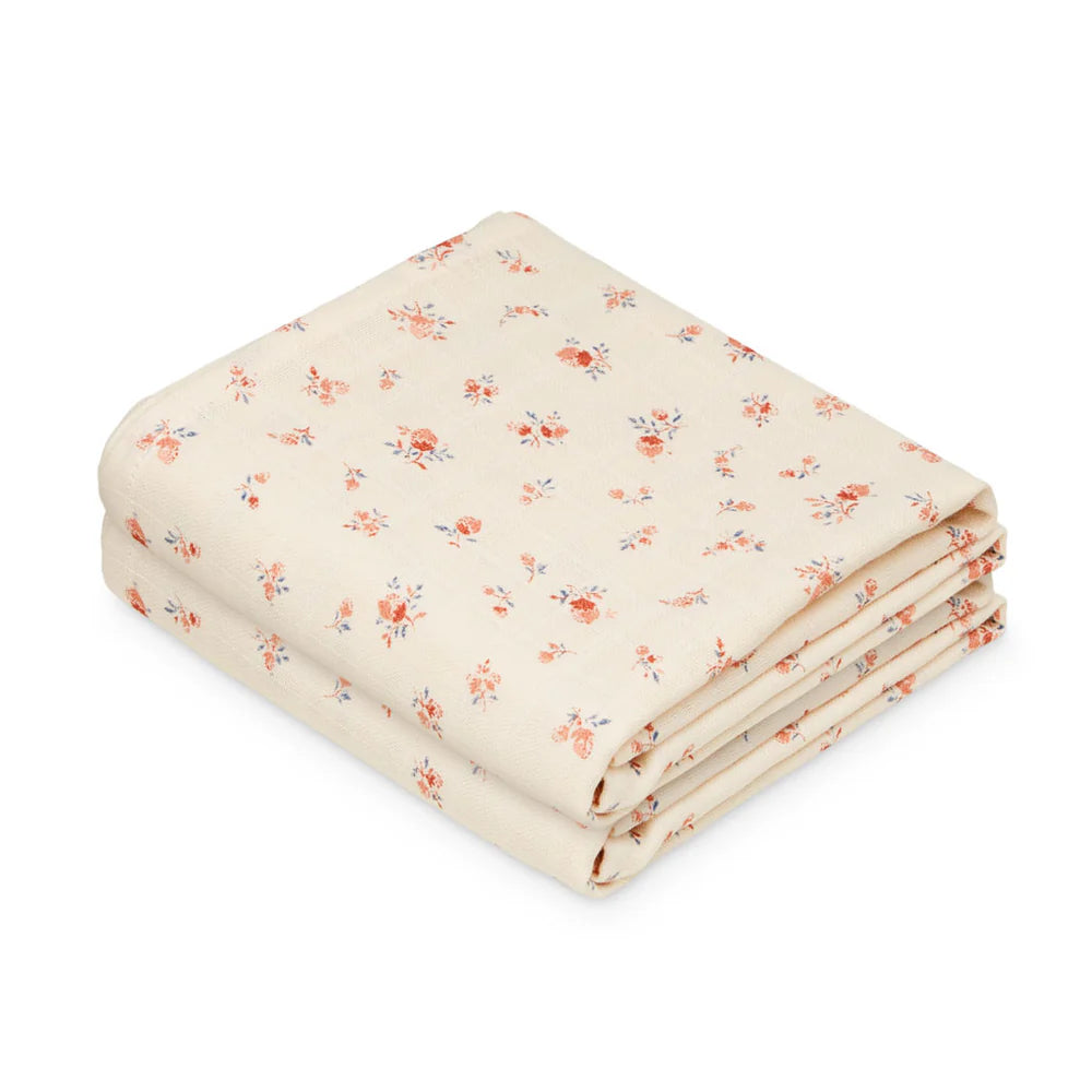 Langes en mousseline de coton Berries x2