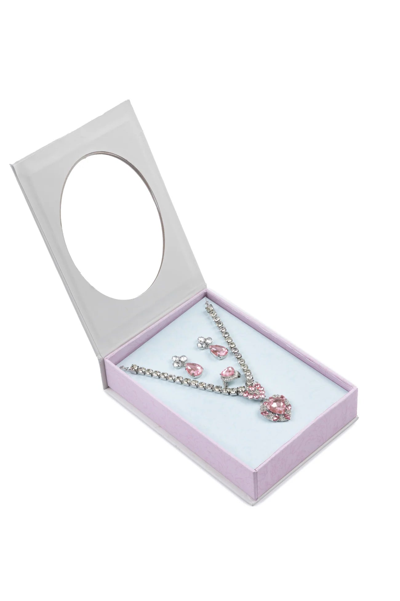 Set de 4 bijoux Marilyn rose/argent