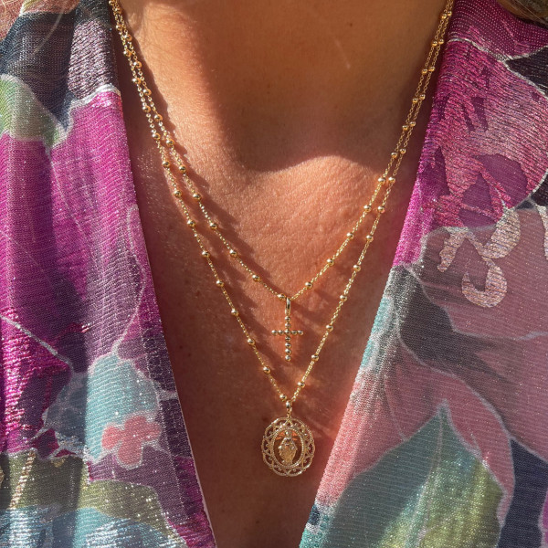 Collier rosary médaille Vierge miraculeuse
