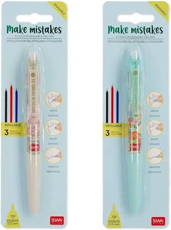 Stylo encre gel effaçable 3 couleurs