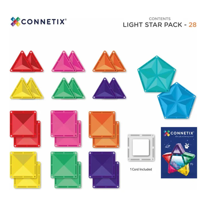 Connetix Light star pack de 28 pièces
