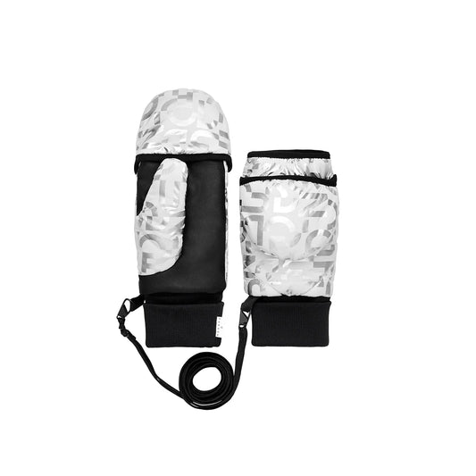 Moufles convertibles mitaines argentées