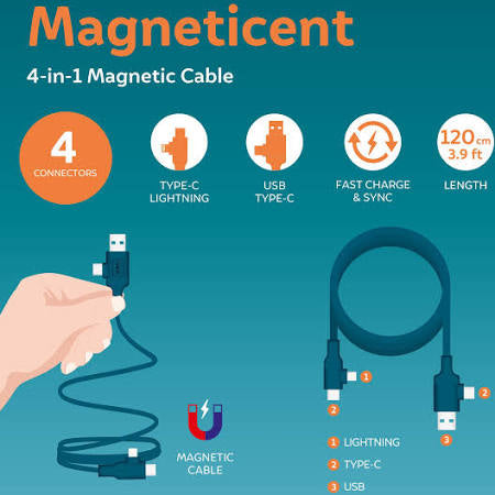 Câble magnétique 4 en 1