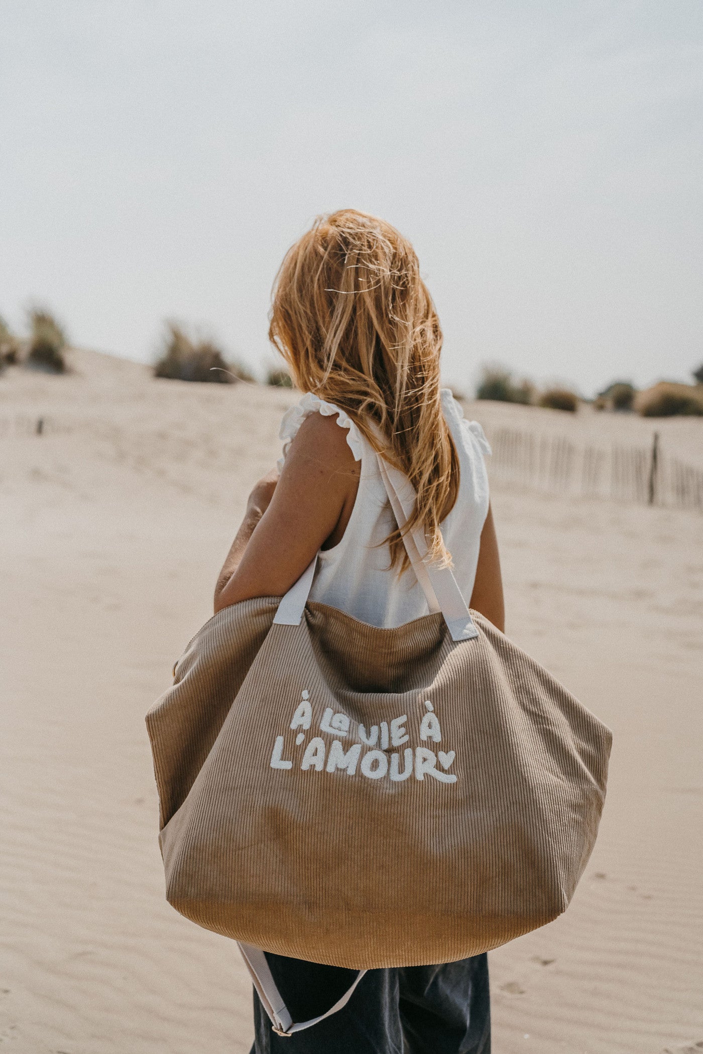 Sac cabas XL velours - À la vie à l’Amour