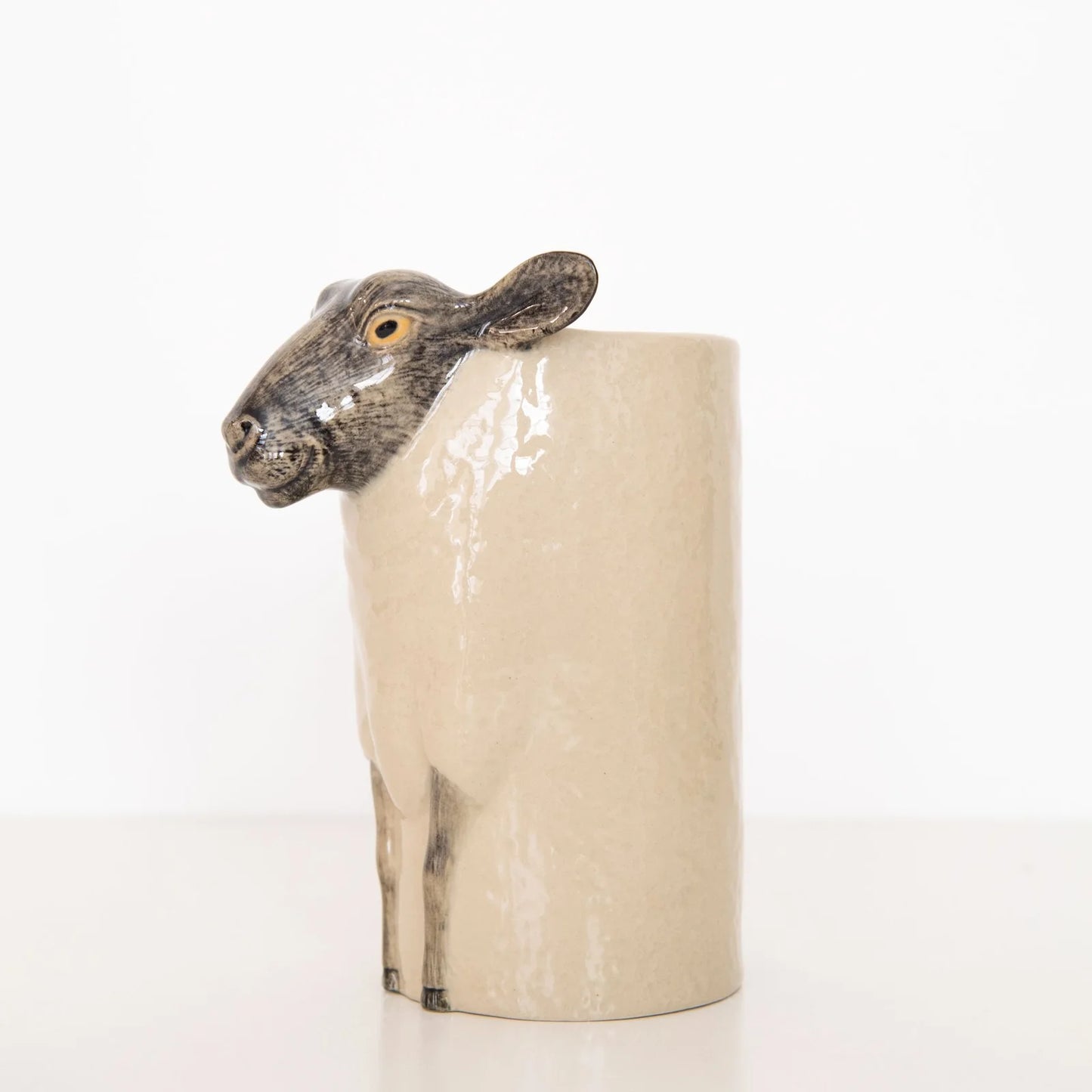 Pot à ustensiles en céramique Mouton à tête noire du Suffolk