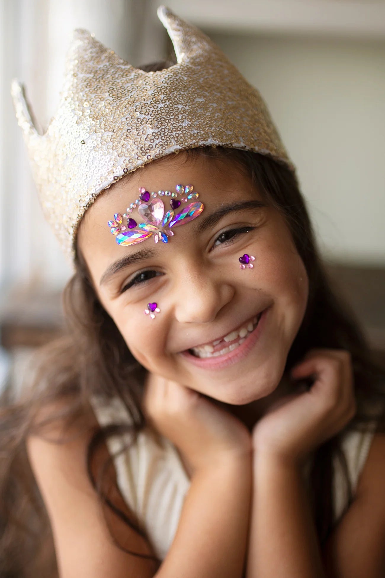 Strass autocollants pour le visage Coeurs