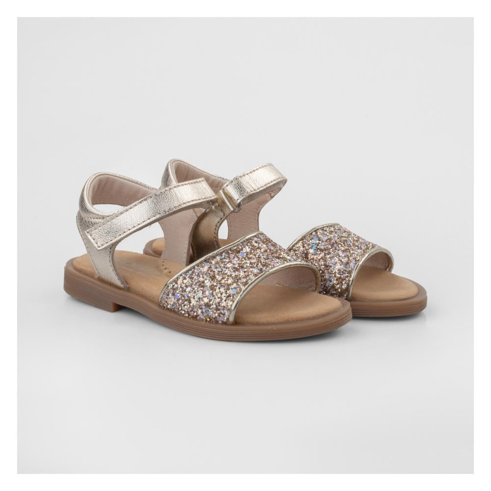 Beberlis : sandales Creed en cuir à paillettes