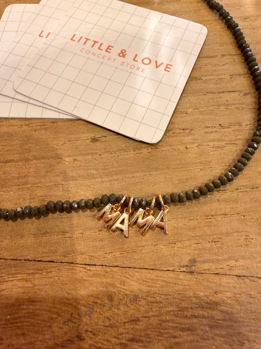 Collier Odette Kaki MAMA doré