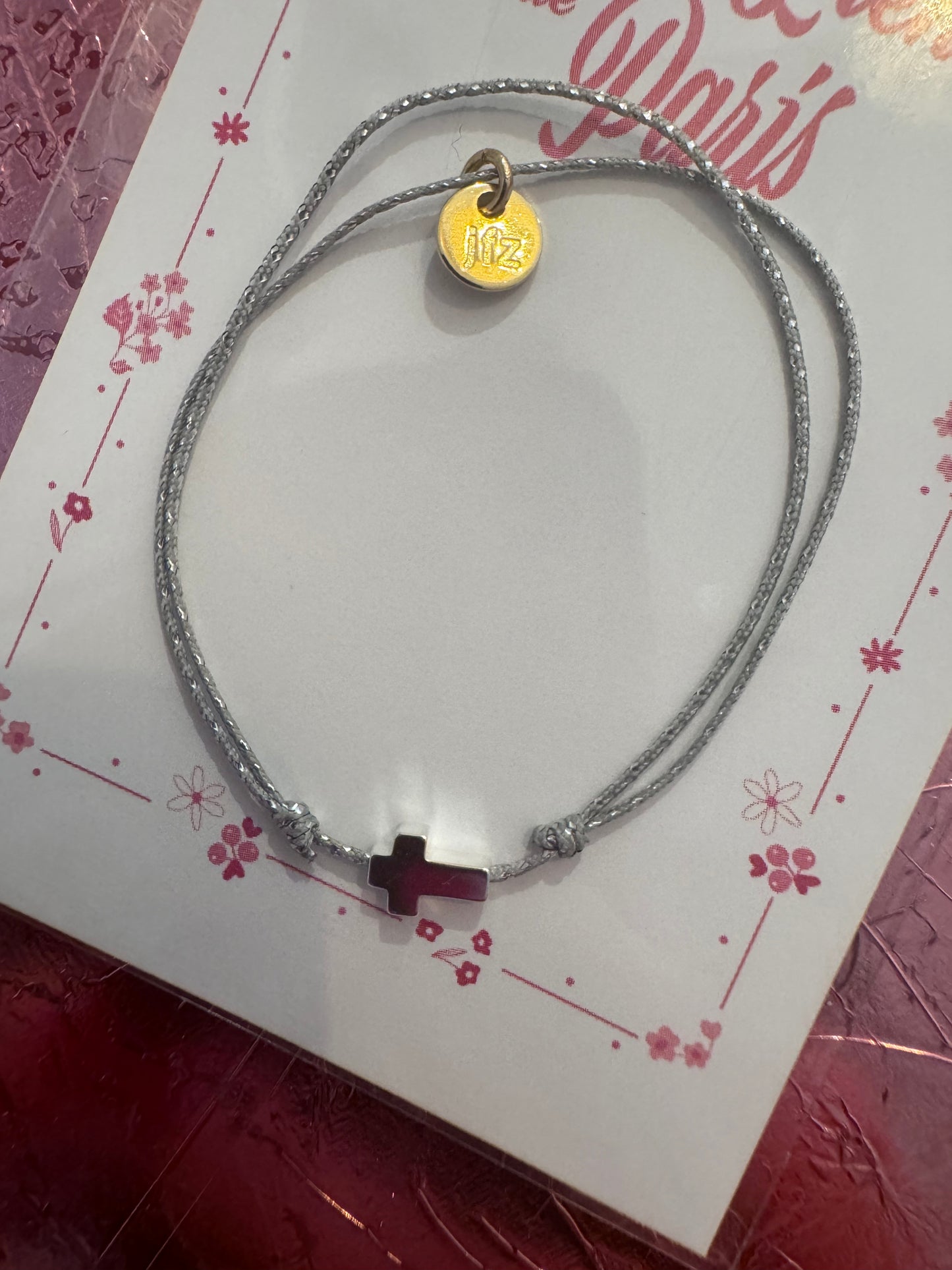 Bracelet Céleste CROIX argenté fil argent