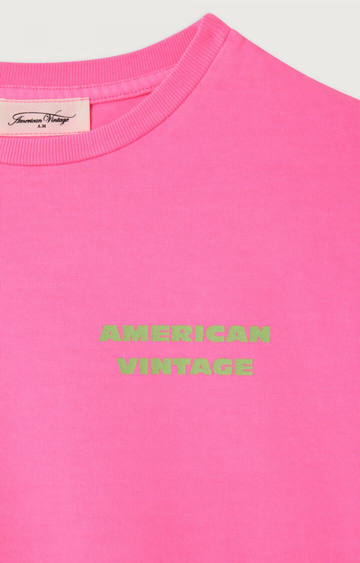 American Vintage : Tee-shirt Fizvalley Rose Fluo