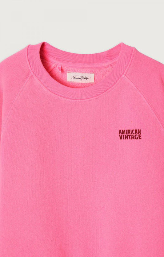 American Vintage : Sweat enfant Izubird Rose Fluo
