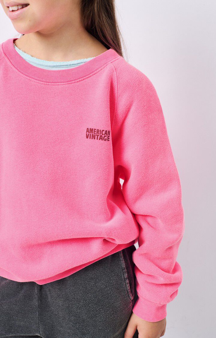 American Vintage : Sweat enfant Izubird Rose Fluo