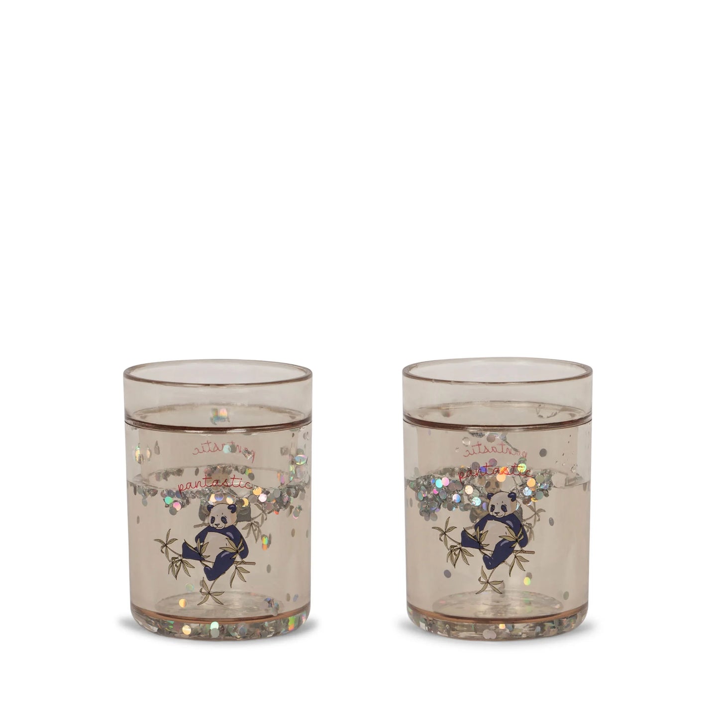 Gobelets / verres à paillettes x 2 - panda
